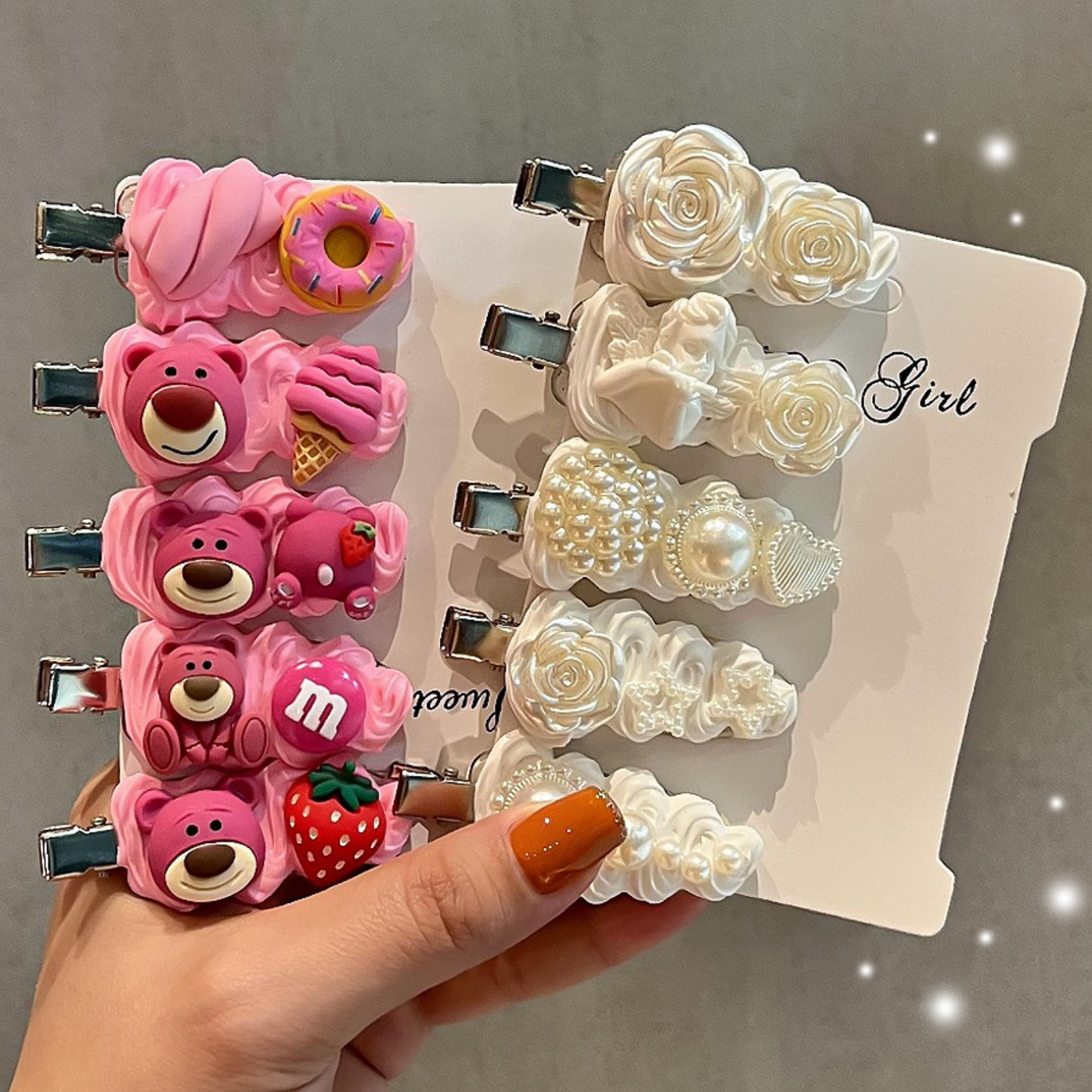 Hello Pottery Cream Gel Hair Clips DIY ReadySetKit