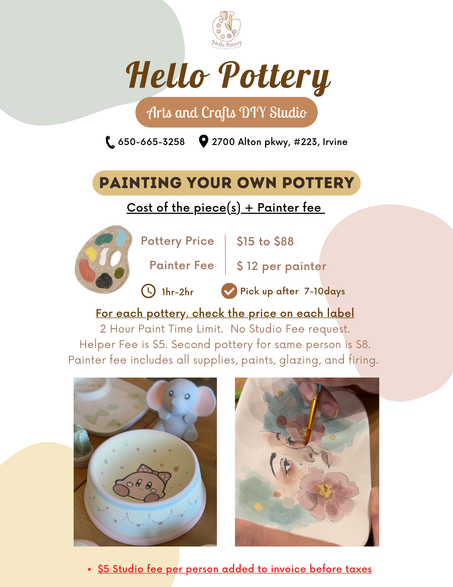 miss painterly simple nesting cloud palette: handmade ceramic painting –  joye made clay