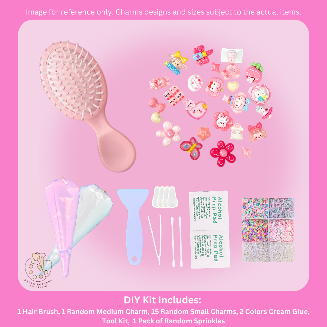 Hello Pottery Cream Gel Hair Brush DIY ReadySetKit